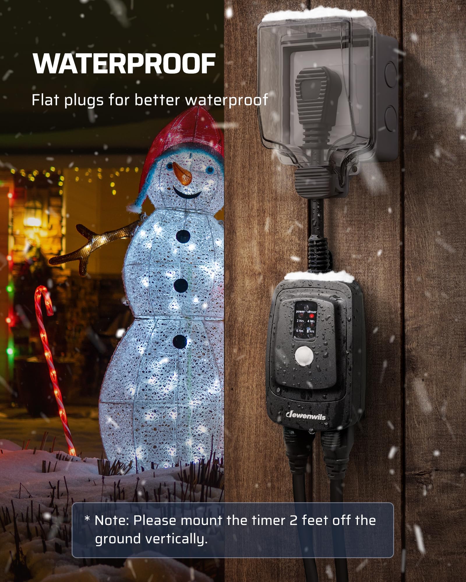 Foto 5 pulgar | Interruptor Temporizador Con Sensor De Luz Dewenwils, Impermeable, 15 A, 1/2 Hp - Venta Internacional.