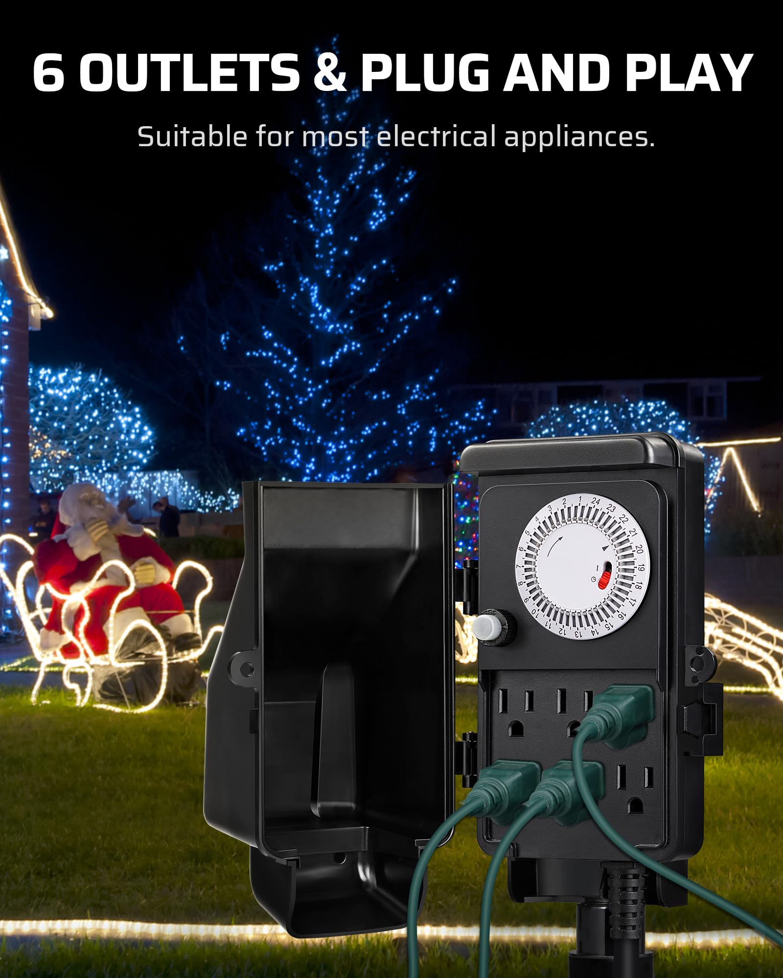 Foto 4 pulgar | Temporizador Mecánico Para Exteriores Dewenwils 1800w/15a - Venta Internacional.