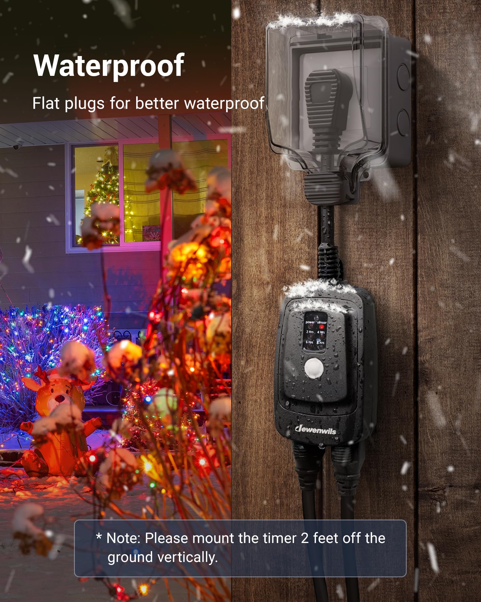 Foto 5 pulgar | Temporizador Para Exteriores Dewenwils, Toma De Corriente Impermeable, 15 A, 1/2 Hp, Certificado Ul - Venta Internacio