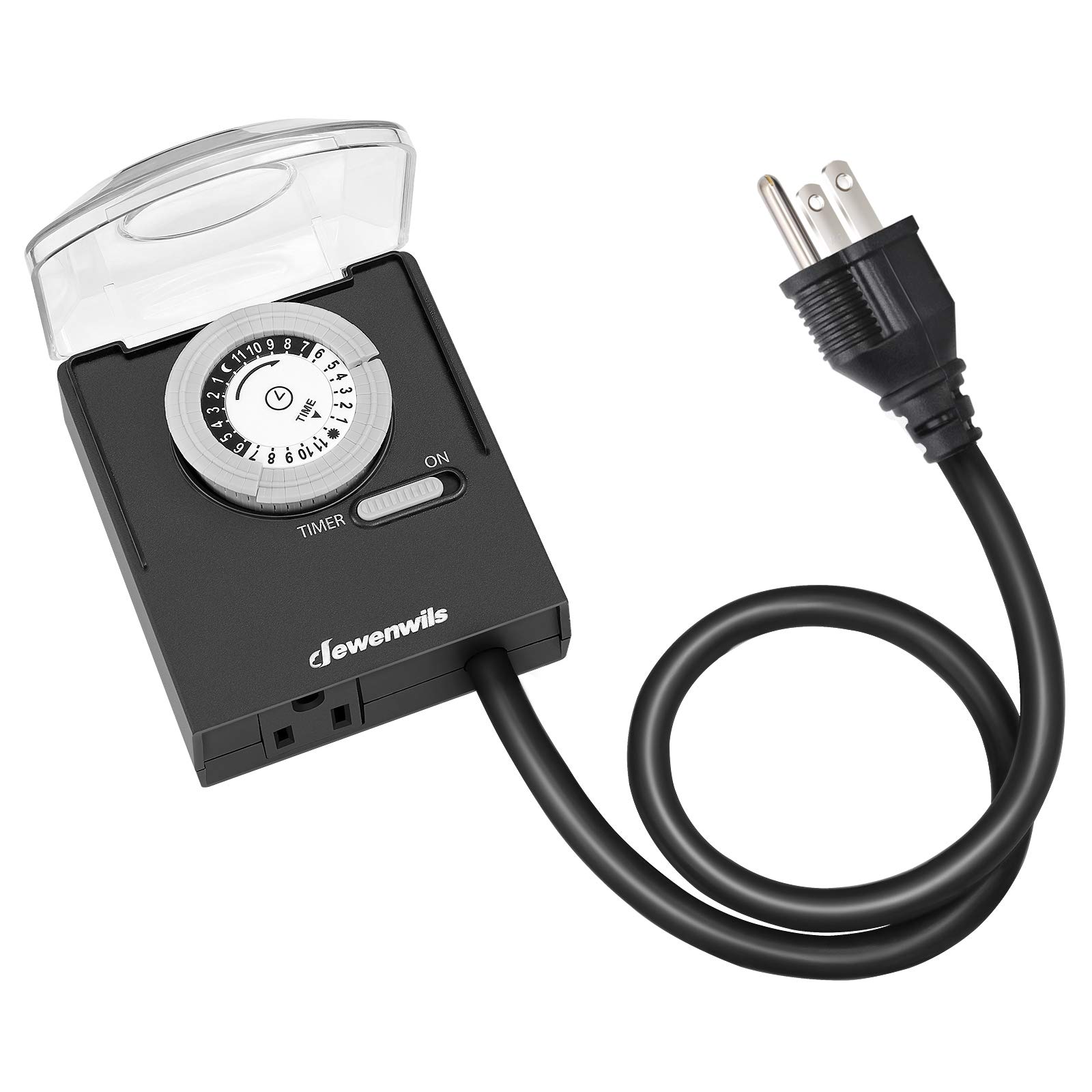 Temporizador De Luz Mecánico Dewenwils De 24 Horas Con Cable De 60 Cm, 15 A - Venta Internacional.