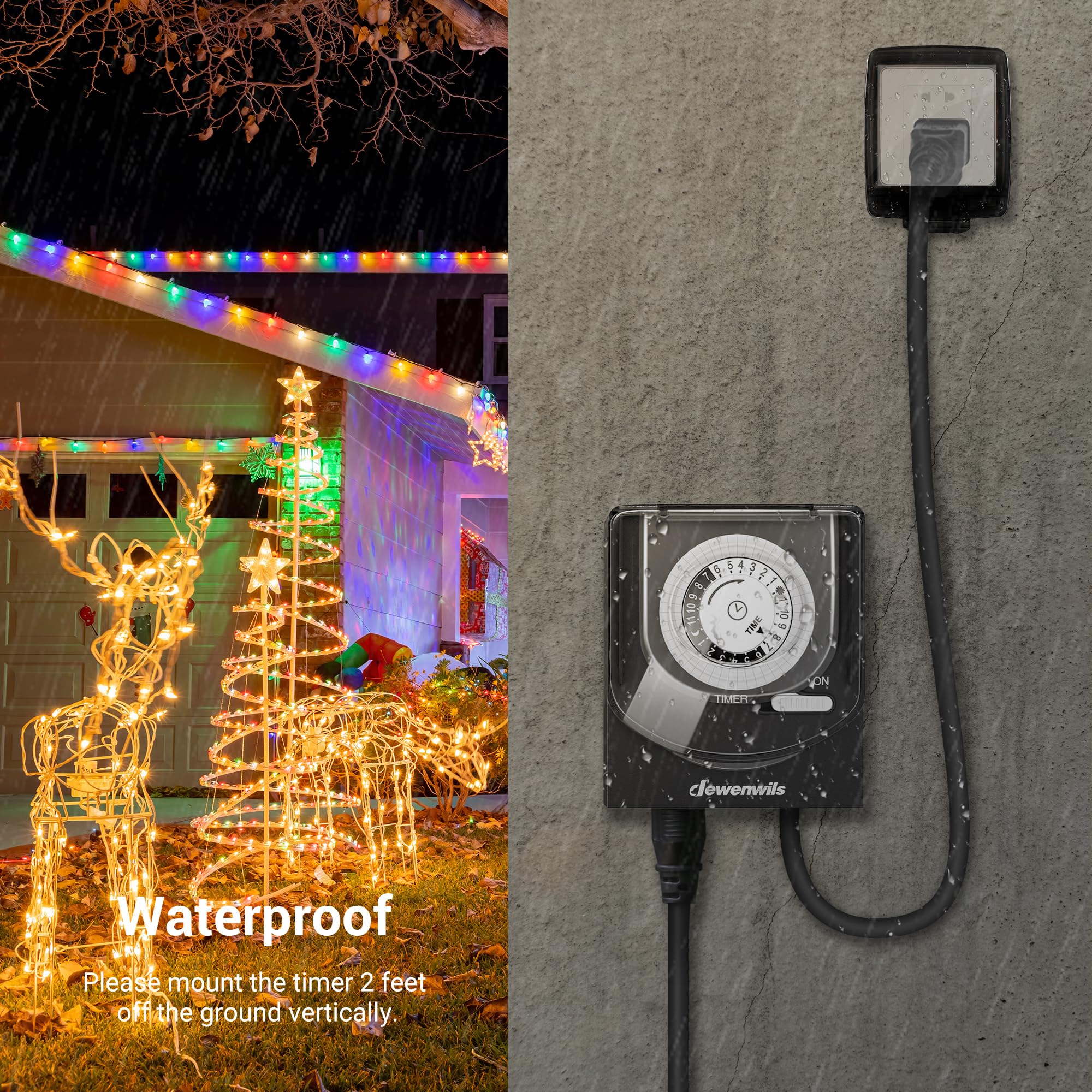 Foto 5 pulgar | Temporizador De Luz Mecánico Dewenwils De 24 Horas Con Cable De 60 Cm, 15 A - Venta Internacional.