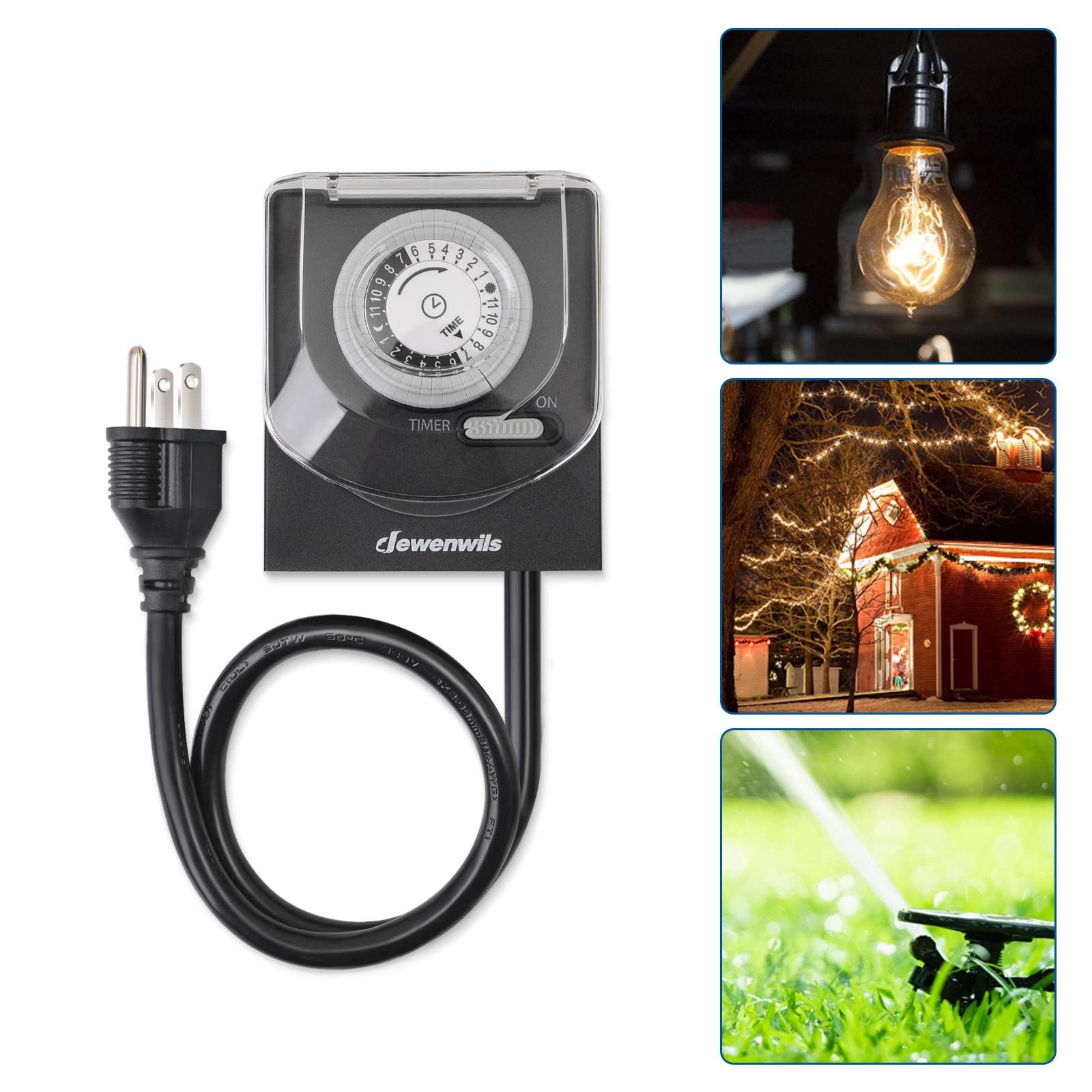 Foto 6 pulgar | Temporizador De Luz Mecánico Dewenwils De 24 Horas Con Cable De 60 Cm, 15 A - Venta Internacional.
