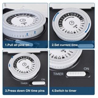 Foto 7 | Temporizador De Luz Mecánico Dewenwils De 24 Horas Con Cable De 60 Cm, 15 A - Venta Internacional.