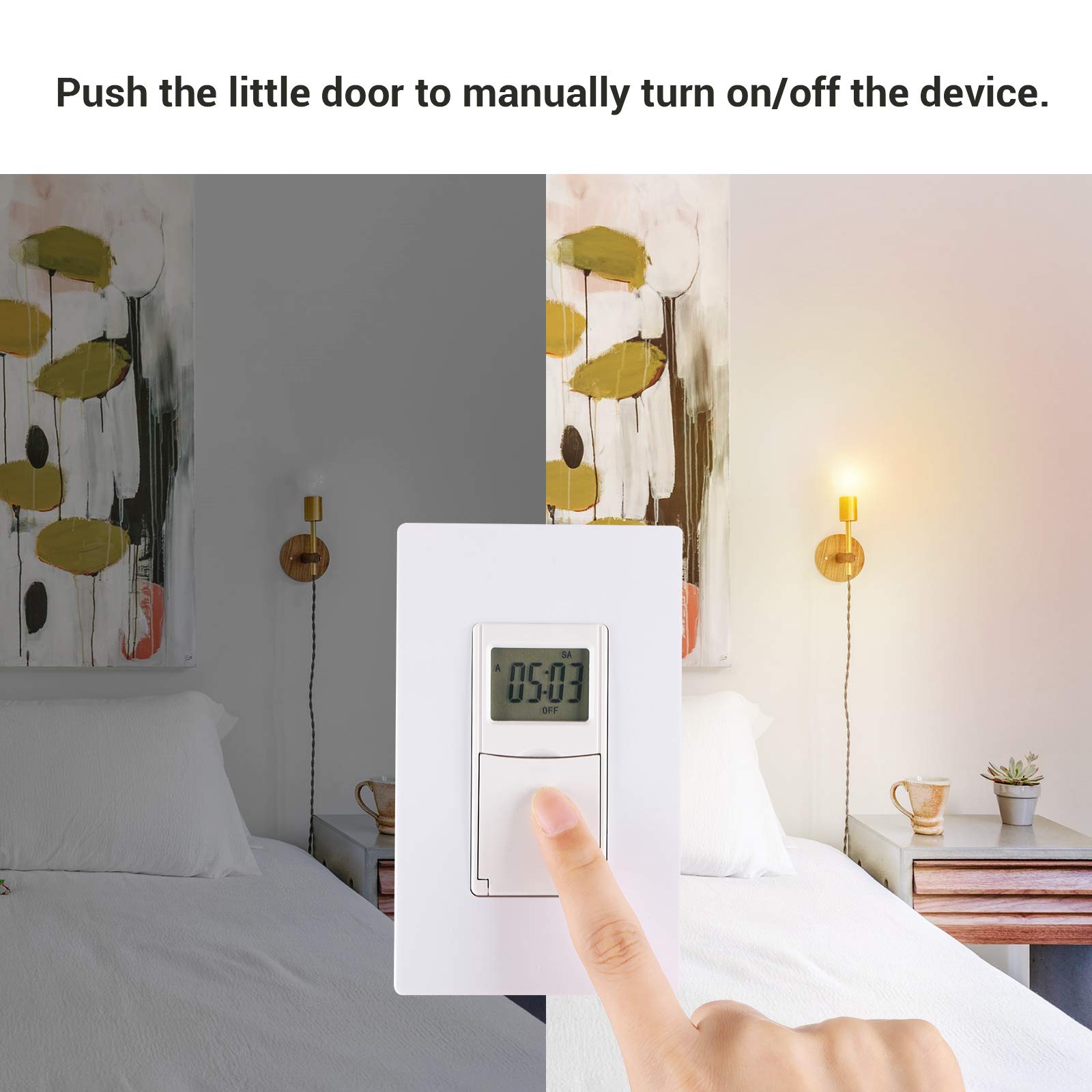 Foto 5 | Interruptor Temporizador De Pared Dewenwils Para 7 Días Y 7 Ajustes De Encendido/apagado - Venta Internacional.