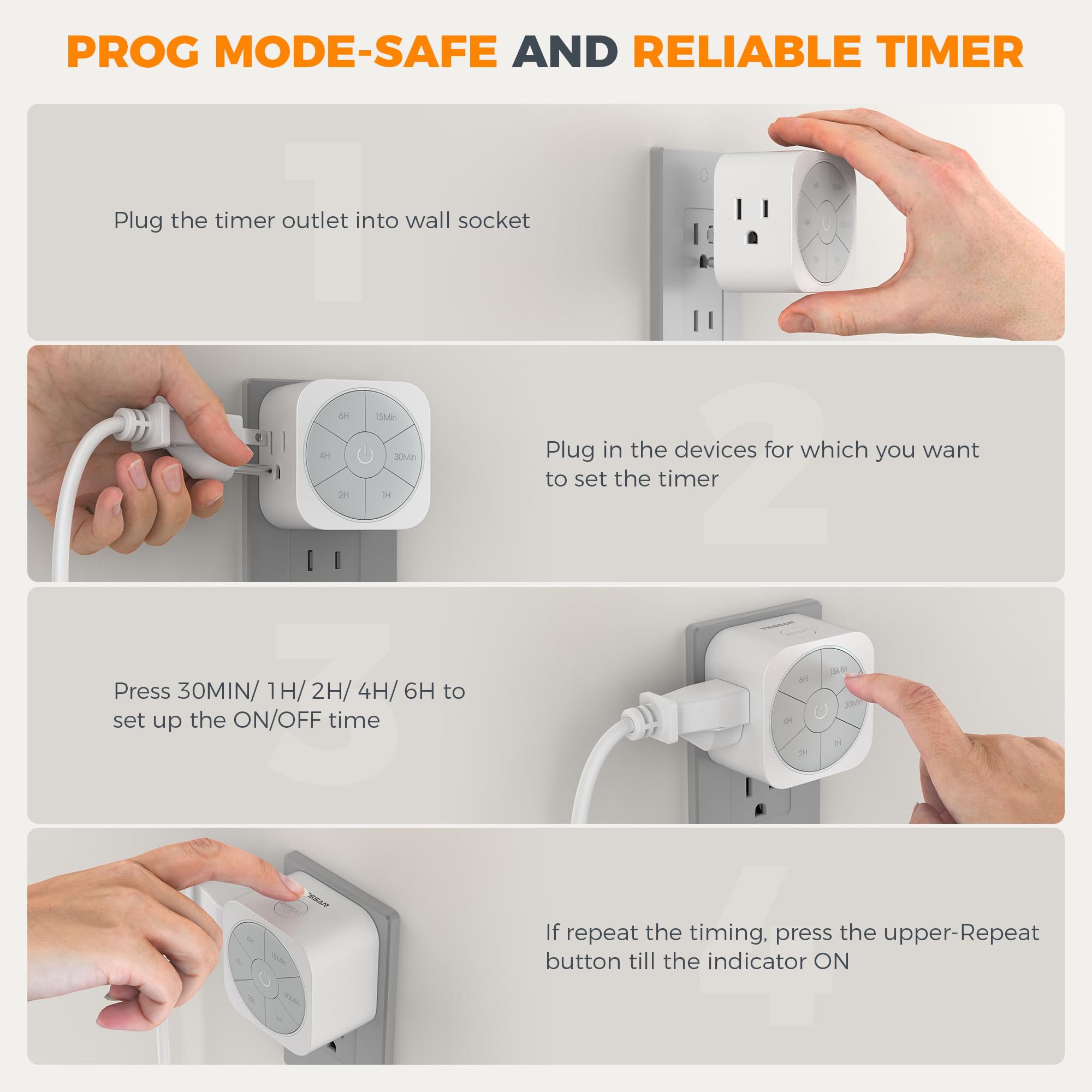 Foto 4 pulgar | Timer Outlet Tessan, Temporizador De Cuenta Regresiva Para Enchufe Eléctrico, 1875 W - Venta Internacional.
