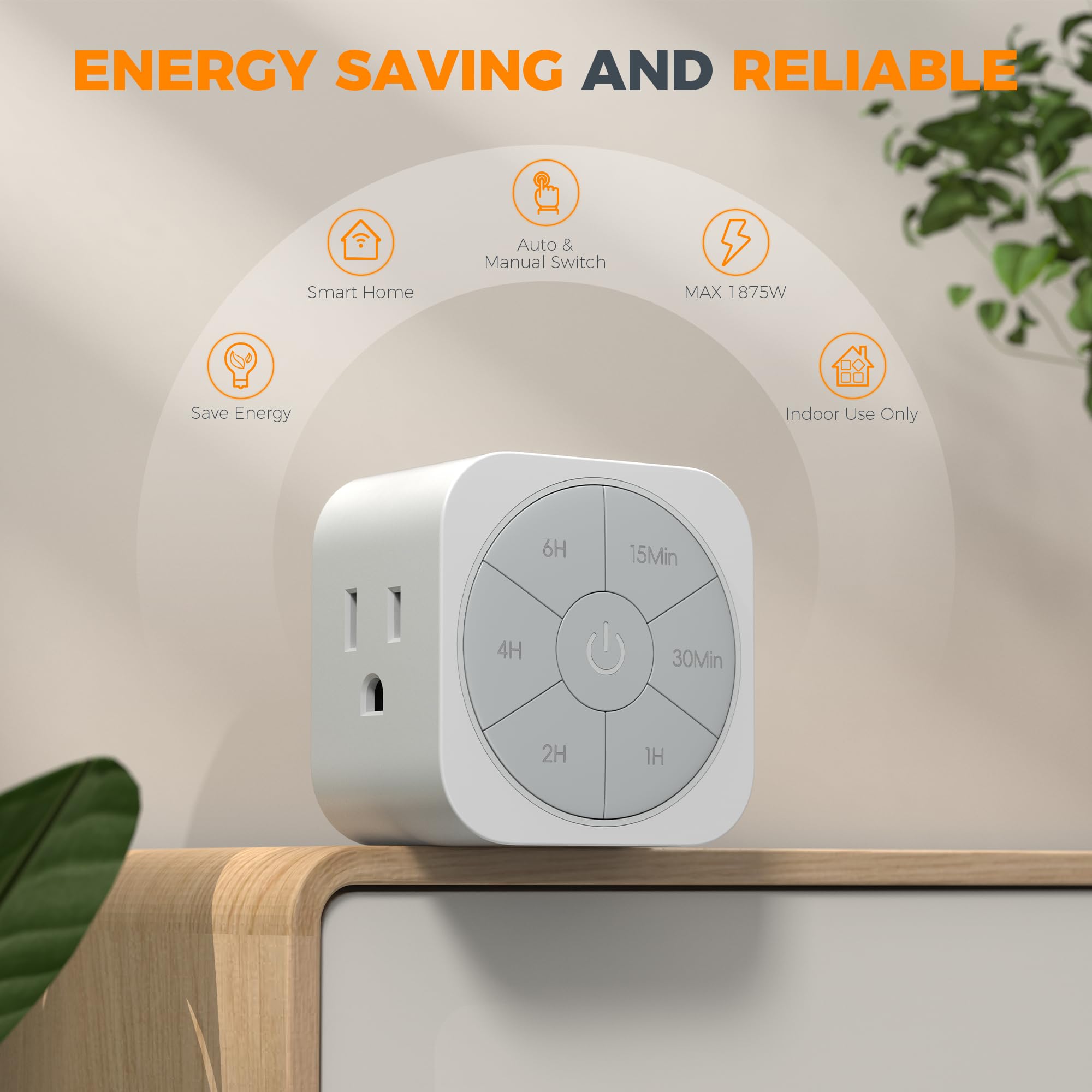 Foto 6 pulgar | Timer Outlet Tessan, Temporizador De Cuenta Regresiva Para Enchufe Eléctrico, 1875 W - Venta Internacional.