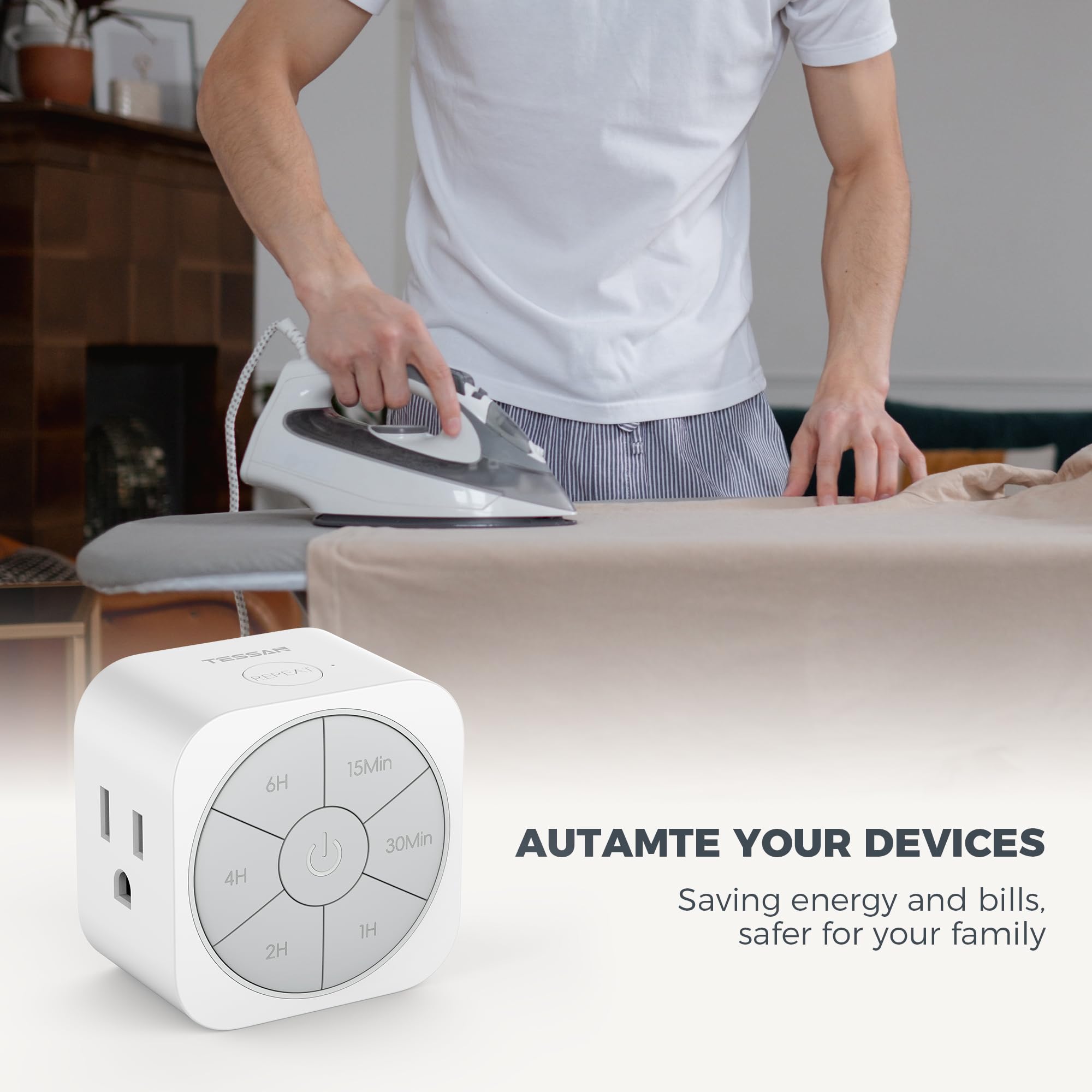 Foto 7 pulgar | Timer Outlet Tessan, Temporizador De Cuenta Regresiva Para Enchufe Eléctrico, 1875 W - Venta Internacional.