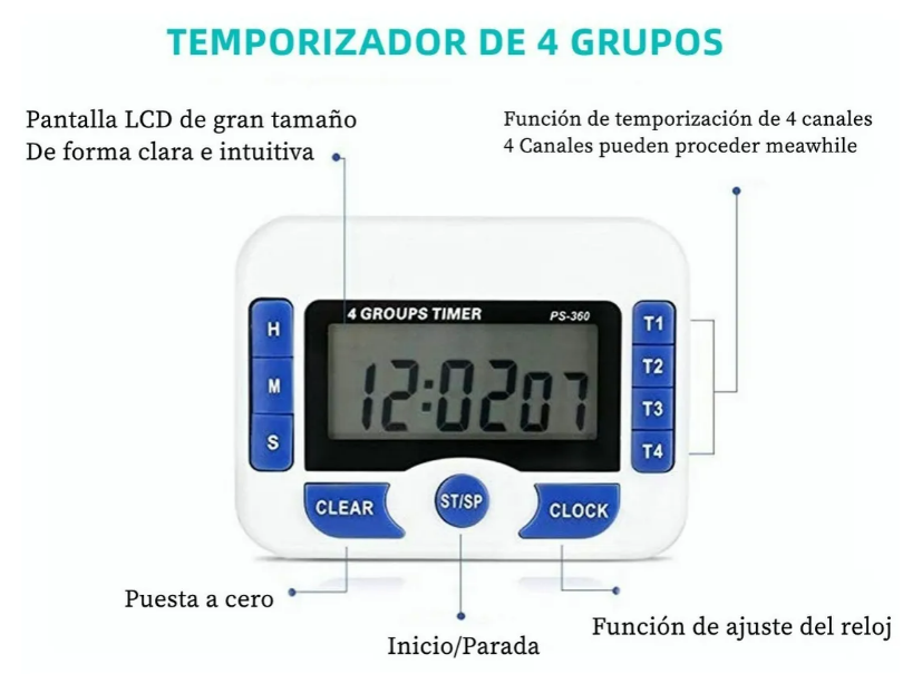 Foto 4 pulgar | Xtellar Temporizador Digital Multifuncional Con 4 Programaciones Y Cuenta Regresiva