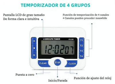 Foto 3 | Xtellar Temporizador Digital Multifuncional Con 4 Programaciones Y Cuenta Regresiva