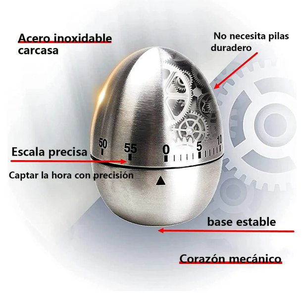 Foto 3 pulgar | Temporizador De Cocina Xtellar De Acero Inoxidable Con Alarma Vibrante Para Cocinar Con Precisión.