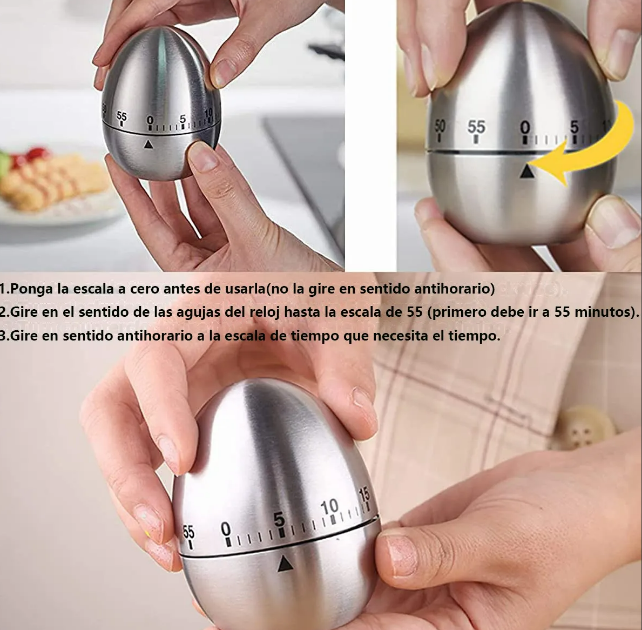 Foto 5 pulgar | Temporizador De Cocina Xtellar De Acero Inoxidable Con Alarma Vibrante Para Cocinar Con Precisión.