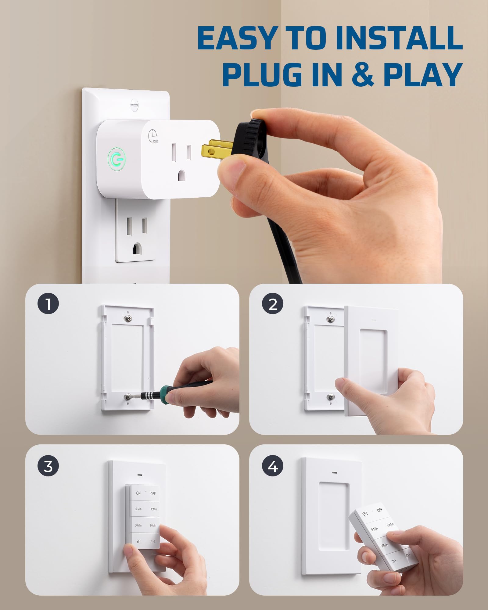 Foto 6 pulgar | Salida De Control Remoto Dewenwils  Temporizador De 15 A/1875 W  Alcance De 100 Pies - Venta Internacional.