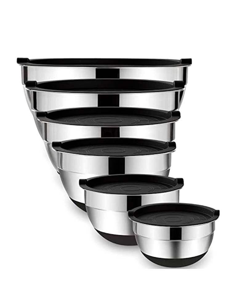 Set de Bowls U Chef de Acero Inoxidable para Cocina y Recipientes de Diferentes Tamaños 6 Piezas