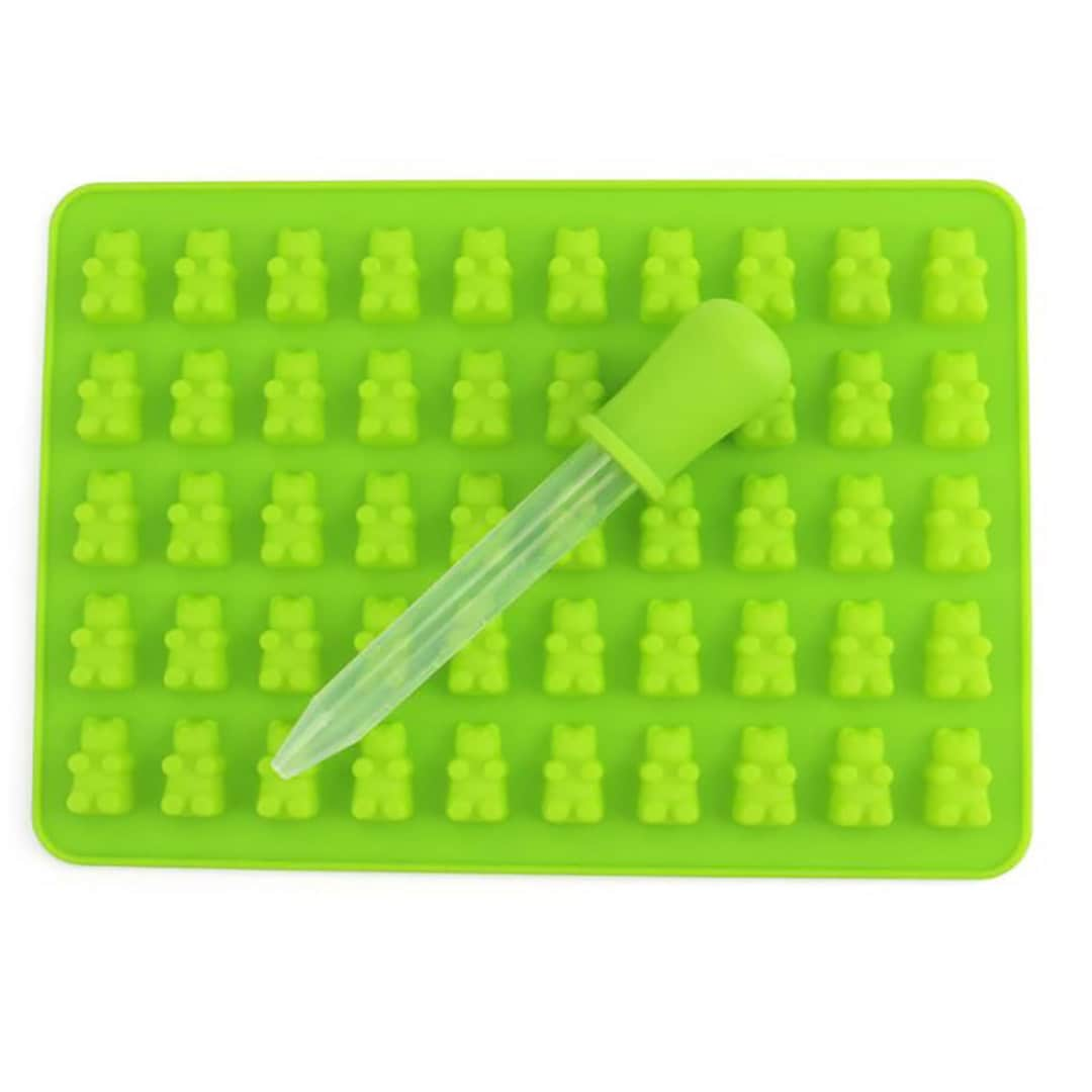 Molde Silicon con Gotero Forma Osito Aleissi 700820 Gomitas Hielo color Verde $198