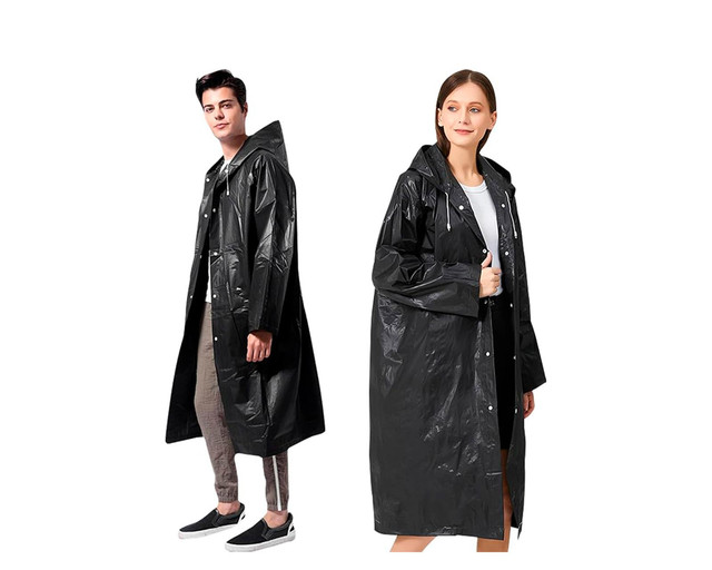 Foto 1 | Impermeable Gabardina Portátil Negro