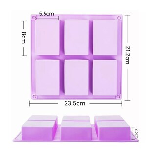 Foto 2 | Moldes de Silicona Rectangulares 6 Cavidades Jabones BELUG Repostería 4 Piezas Multicolores