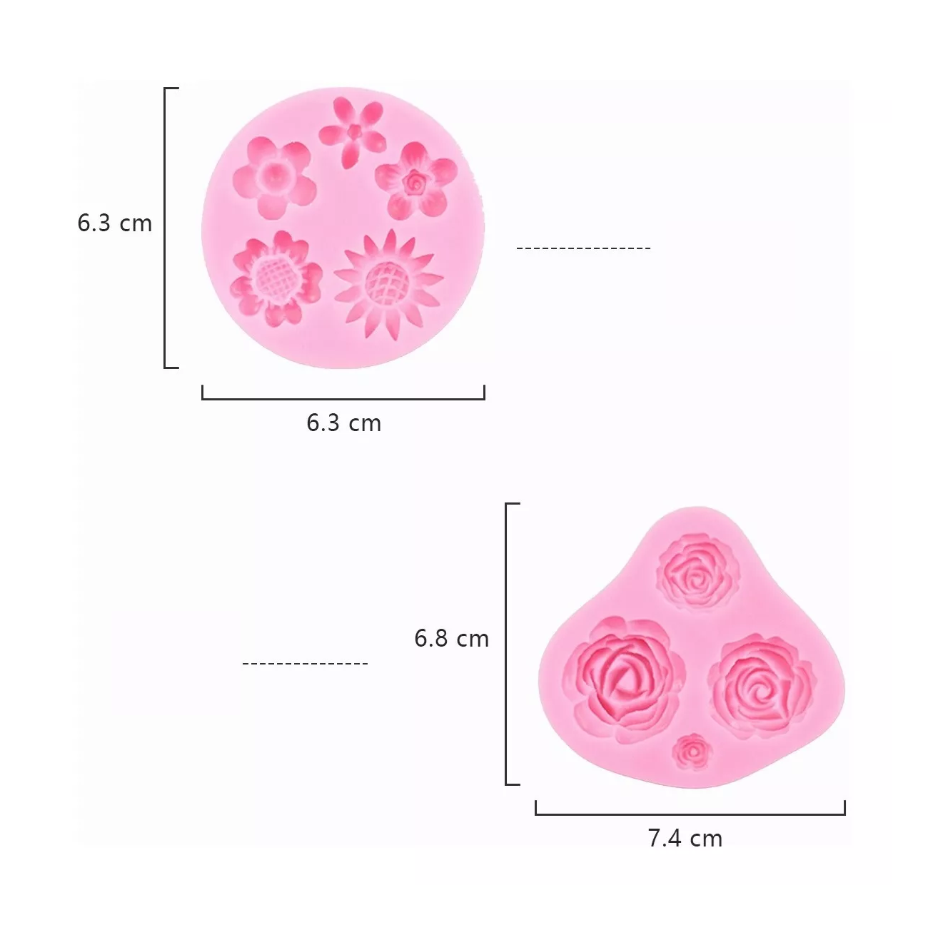 Foto 4 pulgar | Moldes de Silicona Lab.G Rosa para Fondant de Flores 4 Piezas