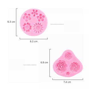 Foto 3 | Moldes de Silicona Belug Rosa para Fondant de Flores 4 Piezas