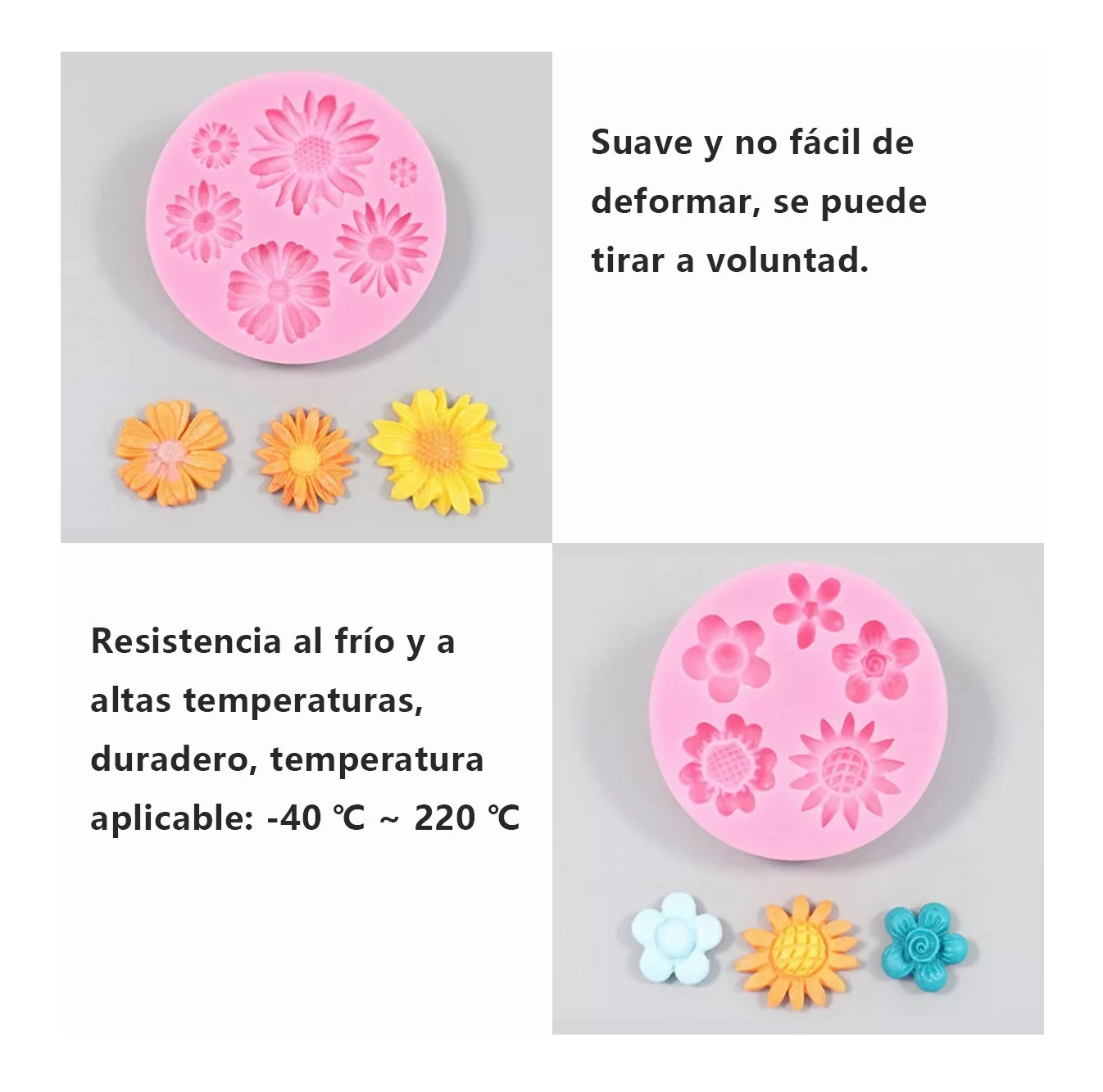 Foto 5 | Moldes de Silicona Belug Rosa para Fondant de Flores 4 Piezas