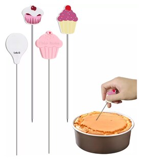 Foto 4 | Probador de Pastel Cupcake Muffin 4 Piezas Acero Inoxidable Plateado