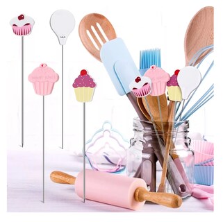 Foto 5 | Probador de Pastel Cupcake Muffin 4 Piezas Acero Inoxidable Plateado