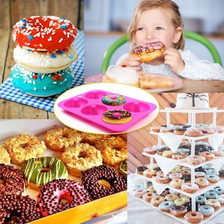 Foto 7 | Molde De Silicona Para Rosquillas Jieyou, Bandeja Antiadherente Para Hornear Con 6 Cavidades - Venta Internacional.