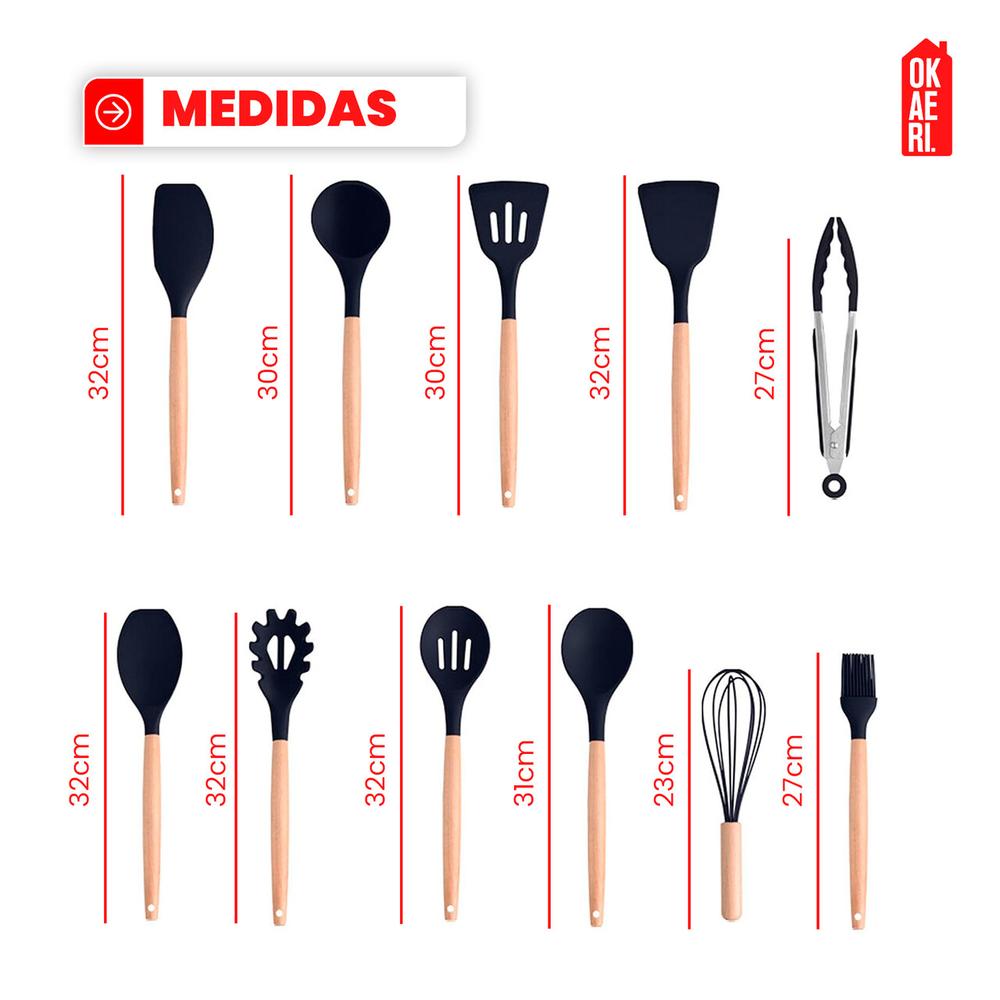 Foto 5 pulgar | Set de Utensilios Okaeri Silicona Rosa 19 Piezas