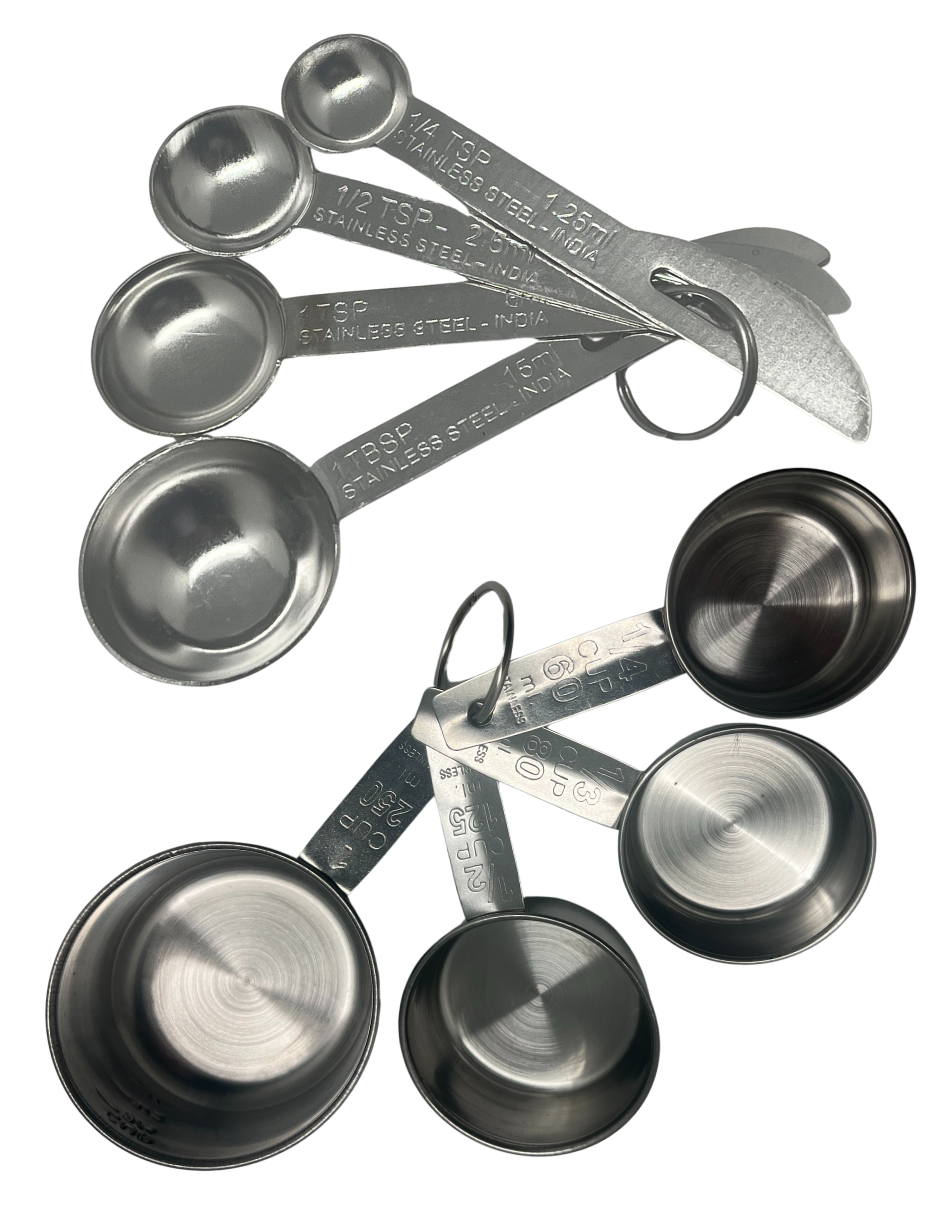 Set de 8 Cucharas y Tazas Medidoras de Acero Inoxidable Royal Haus