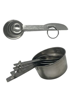 Foto 2 | Set de 8 Cucharas y Tazas Medidoras de Acero Inoxidable Royal Haus