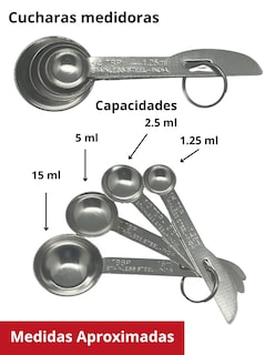 Foto 3 | Set de 8 Cucharas y Tazas Medidoras de Acero Inoxidable Royal Haus