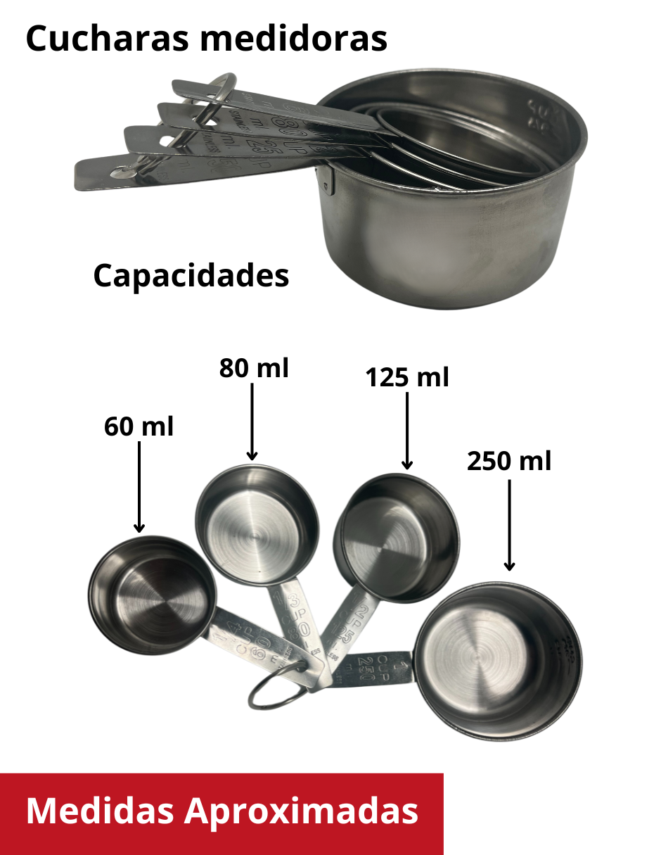 Foto 5 pulgar | Set de 8 Cucharas y Tazas Medidoras de Acero Inoxidable Royal Haus