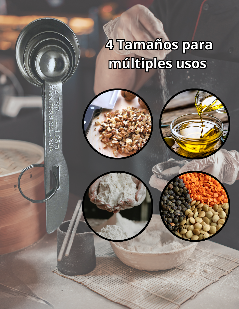 Foto 7 | Set de 8 Cucharas y Tazas Medidoras de Acero Inoxidable Royal Haus