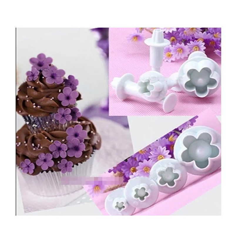 Foto 4 pulgar | Juego De 4 Moldes Para Cortar Fondant Con Expulsor Para Flores De Fondant - Venta Internacional.