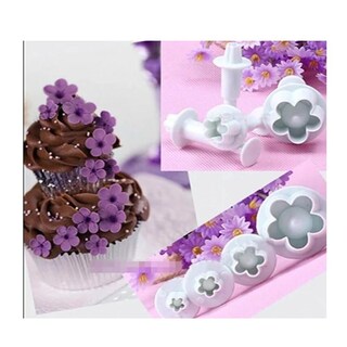 Foto 3 | Juego De 4 Moldes Para Cortar Fondant Con Expulsor Para Flores De Fondant - Venta Internacional.