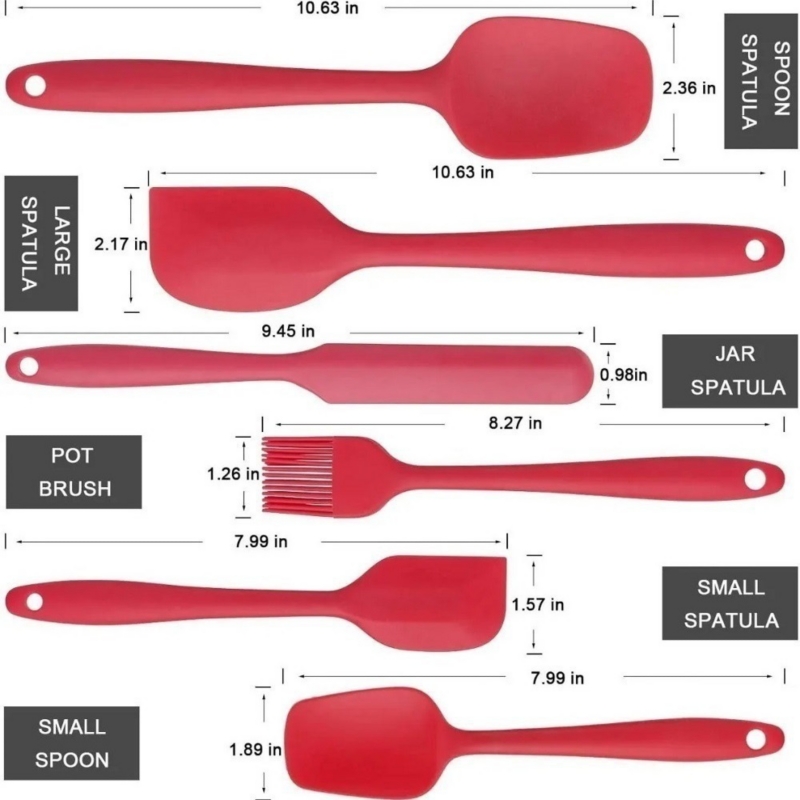 Foto 3 pulgar | Set de Espátulas Silicona Antiadherente 6 Unidades - Venta Internacional