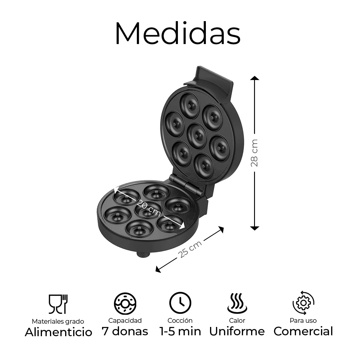 Foto 3 pulgar | Máquina de Mini Donas Antiadherente Eo Safe Imports Esi-19181 Negro