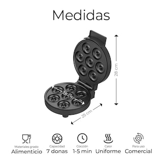 Foto 2 | Máquina de Mini Donas Antiadherente Eo Safe Imports Esi-19181 Negro