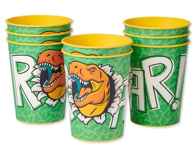 Foto 2 | Vasos De Cumpleaños Con Diseño De Dinosaurios American Greetings Para Fiestas - Venta Internacional.