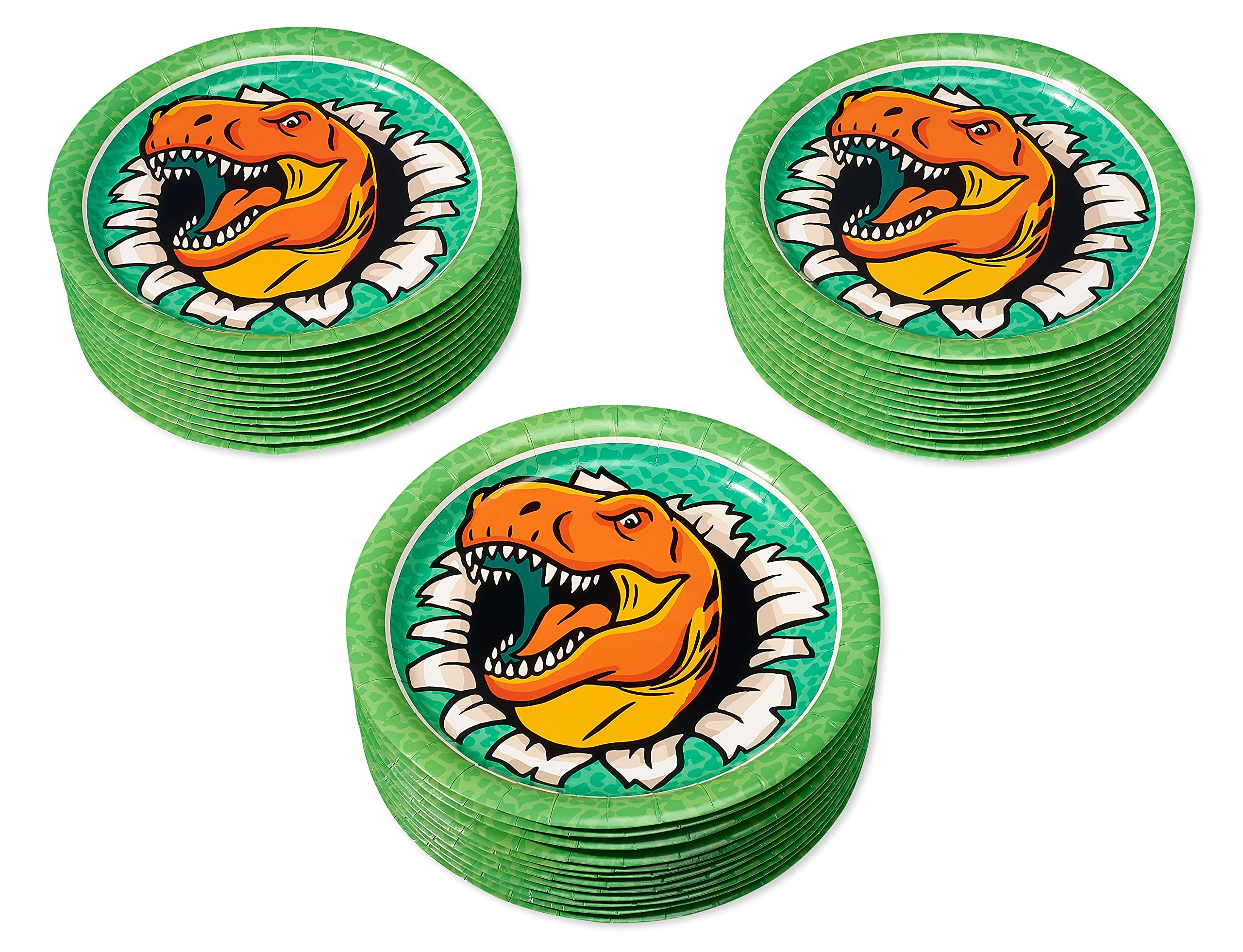 Foto 2 | Platos Llanos Con Diseño De Dinosaurio American Greetings, 36 Unidades - Venta Internacional.