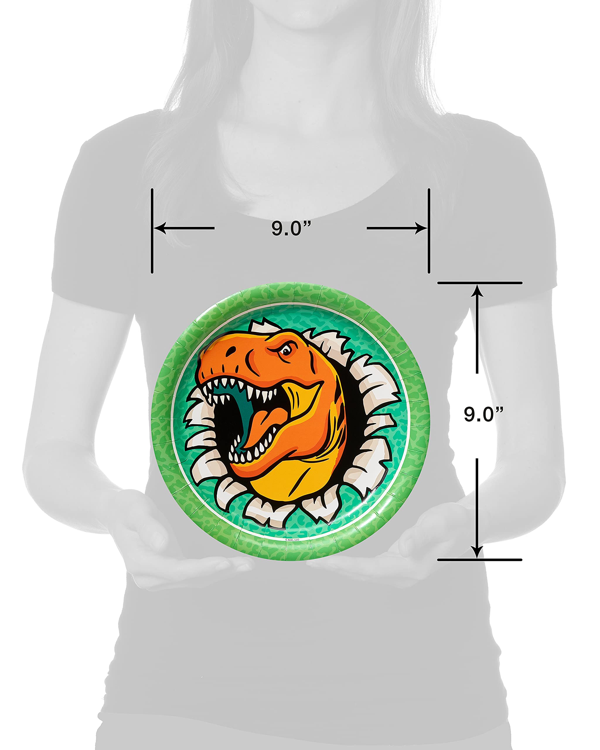 Foto 3 | Platos Llanos Con Diseño De Dinosaurio American Greetings, 36 Unidades - Venta Internacional.