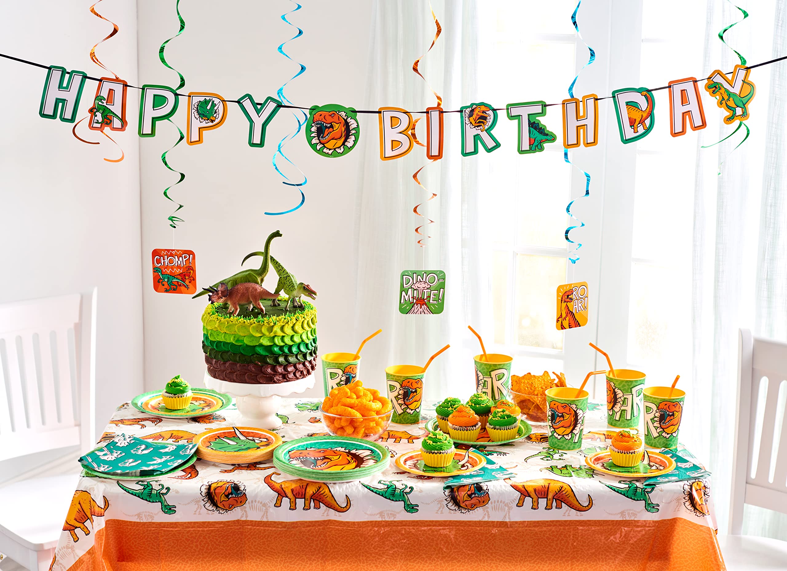Foto 4 | Platos Llanos Con Diseño De Dinosaurio American Greetings, 36 Unidades - Venta Internacional.