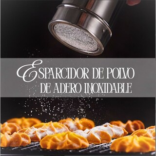 Foto 2 | Juego De 5 Esparcidores De Polvo De Acero Inoxidable Plateado