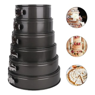 Foto 2 | Set 6 De Molde Redondo Pasteles Para Tartas 12/18/20/24/26/28cm Eo Safe Imports Esi-20602 Negro