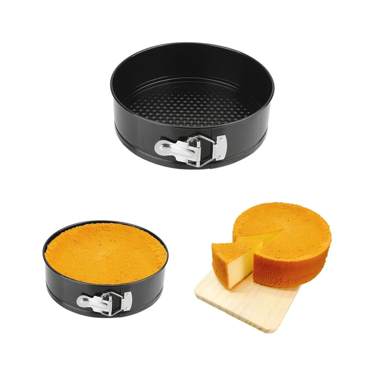 Foto 5 pulgar | Set 6 De Molde Redondo Pasteles Para Tartas  12/18/20/24/26/28cm Eo Safe Imports Esi-20602 Negro