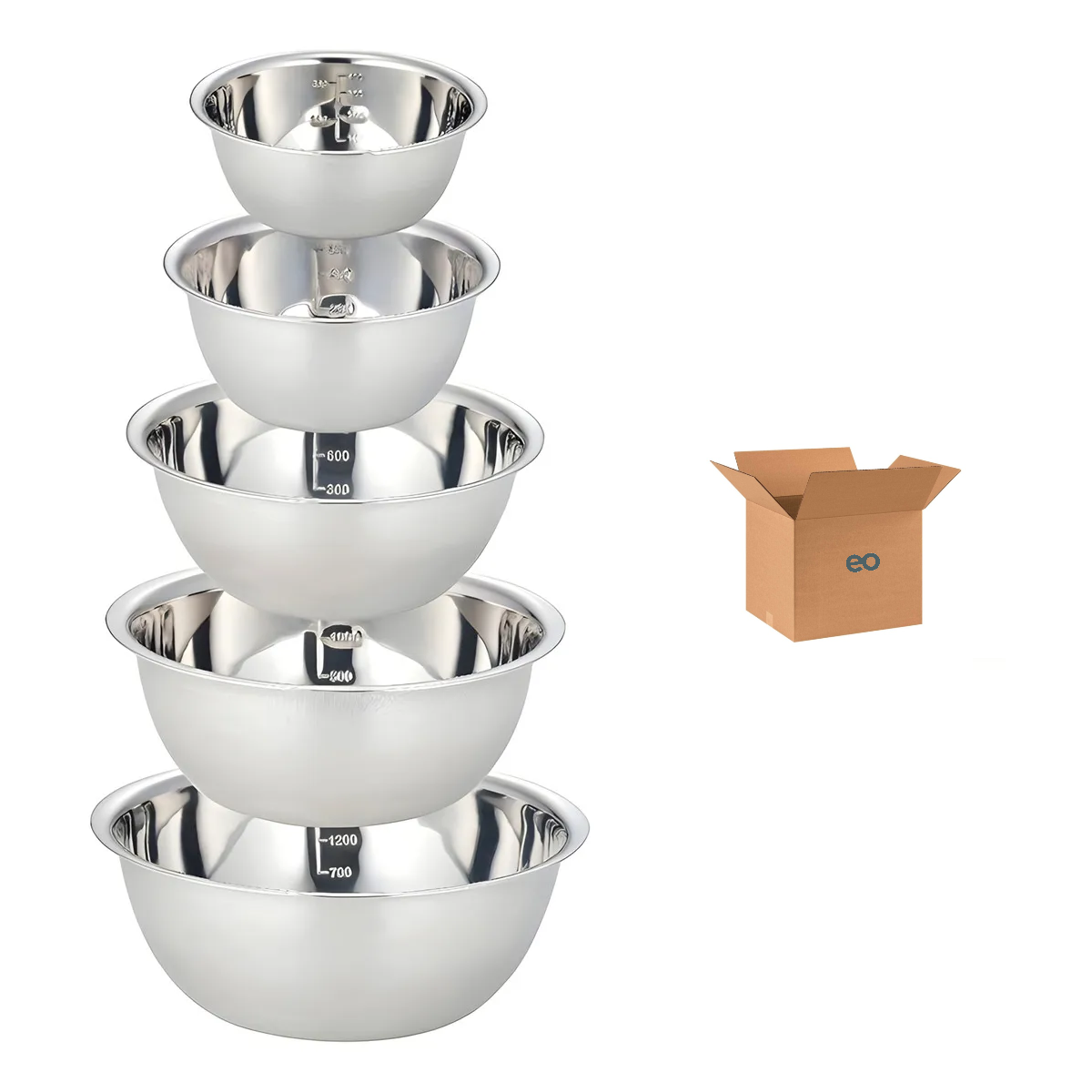 Foto 2 pulgar | Bowl/tazones Ensaladera Comida Acero Inoxidable Eo Safe Imports Esi-20709 Plateado