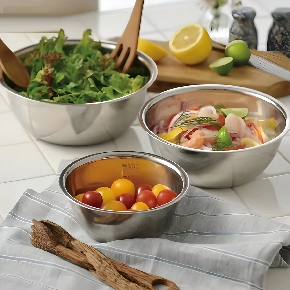 Foto 3 pulgar | Bowl/tazones Ensaladera Comida Acero Inoxidable Eo Safe Imports Esi-20709 Plateado