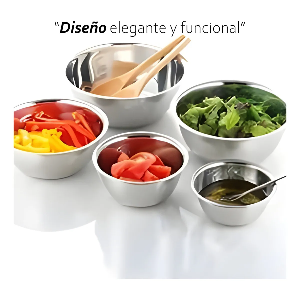 Foto 5 pulgar | Bowl/tazones Ensaladera Comida Acero Inoxidable Eo Safe Imports Esi-20709 Plateado
