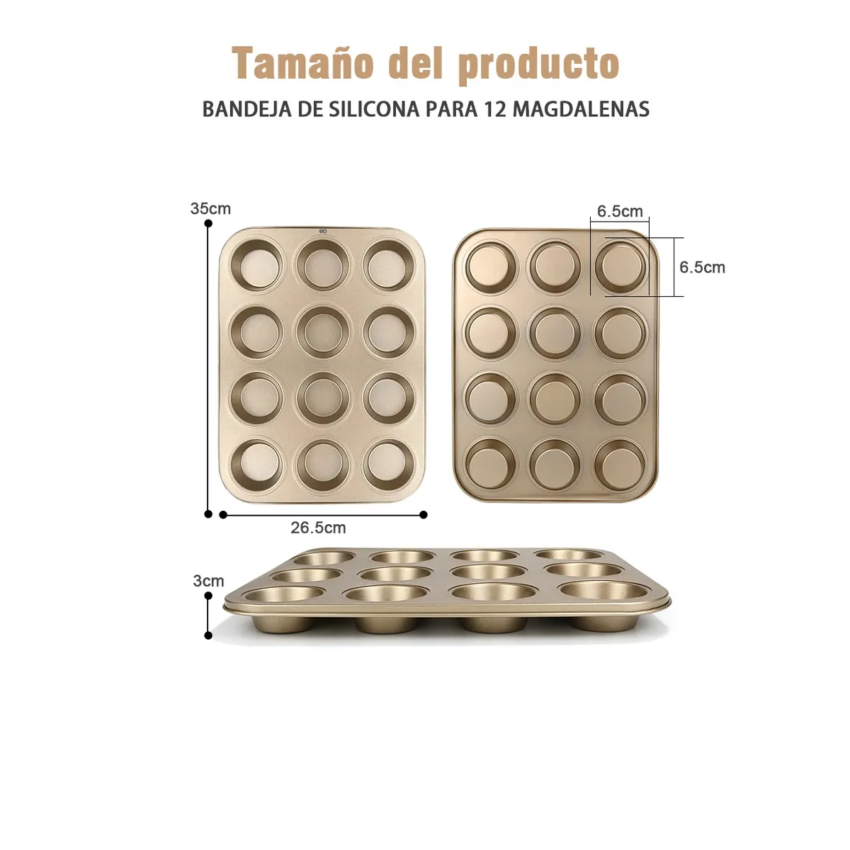 Foto 3 pulgar | Charola para Cupcakes Antiadherente Eo Safe Imports Esi-20667 Multicolor 2 Piezas