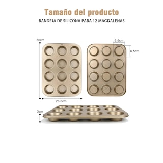 Foto 2 | Charola para Cupcakes Antiadherente Eo Safe Imports Esi-20667 Multicolor 2 Piezas