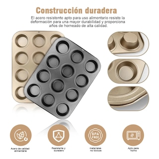 Foto 3 | Charola para Cupcakes Antiadherente Eo Safe Imports Esi-20667 Multicolor 2 Piezas